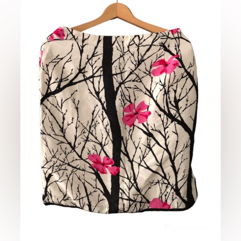 Grace Elements 100% Silk skirt, 21”, hot pink black and cream, 8